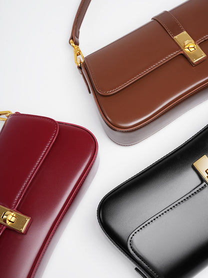 Adiffu High Quality Cowhide Baguette Underarm Bag Shoulder Crossbody Bag