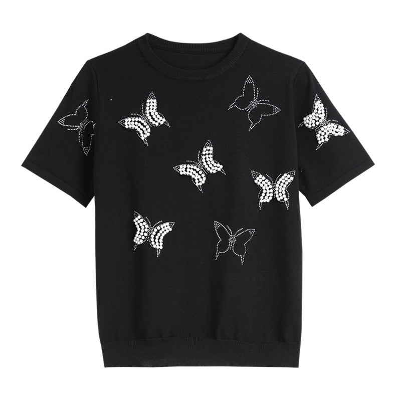 Summer New Casual Butterfly Ice Silk Knitwear