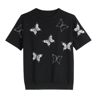 Summer New Casual Butterfly Ice Silk Knitwear