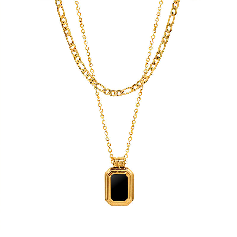 Adiffu French Double Clavicle Necklace For Women
