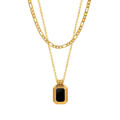 Adiffu French Double Clavicle Necklace For Women