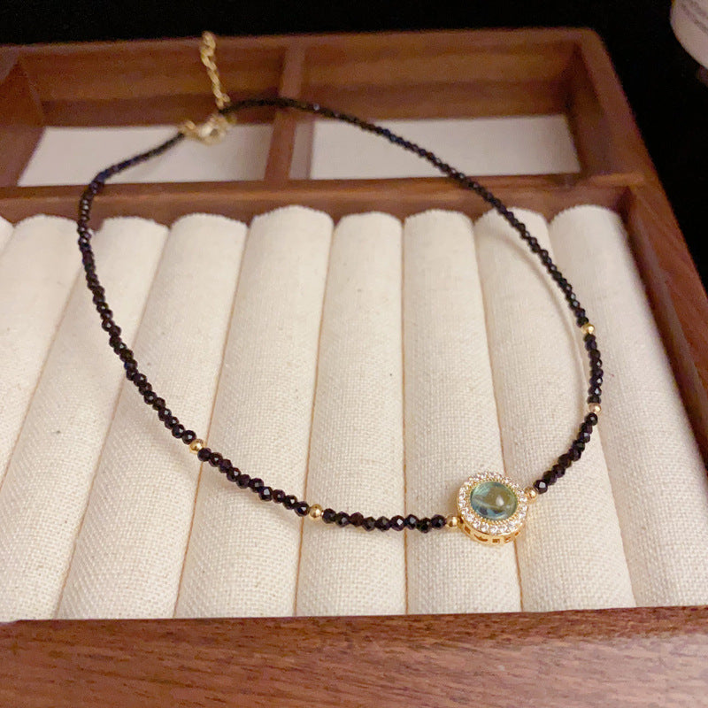 Vintage Black Crystal Zircon Necklace
