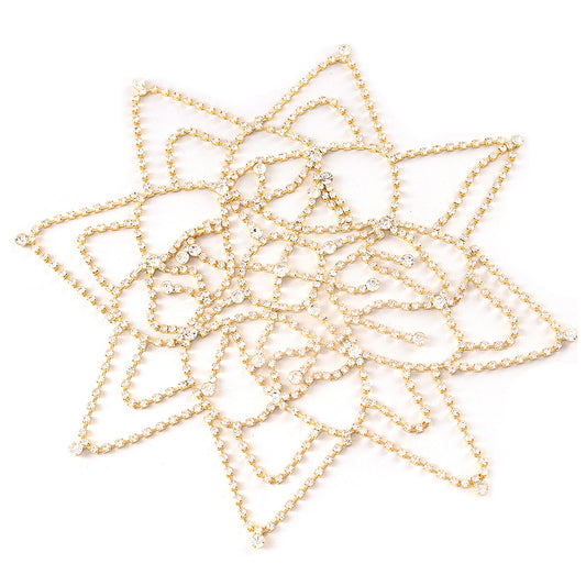 Adiffu Fashion Full Rhinestone Mesh Bridal Headwear