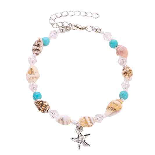Natural Stone Conch Beaded Shell Anklet