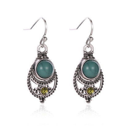 Adiffu Bohemian Palace Vintage Cutout Flower Earhook Earrings