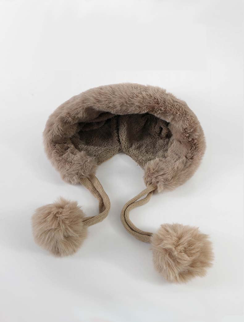 Adiffu Autumn And Winter Mixed Color Cotton Wool Ear Protection Hat