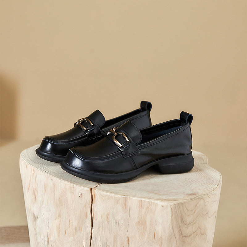 Adiffu Vintage Women's Leather Loafers