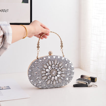 Adiffu Fashion Banquet Clutch Bag Dress Evening Bag Diamond Set Bag