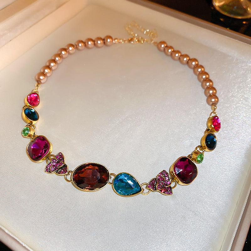 Adiffu Baroque Colored Gemstone Jewelry Set