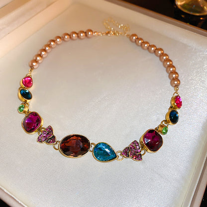 Adiffu Baroque Colored Gemstone Jewelry Set