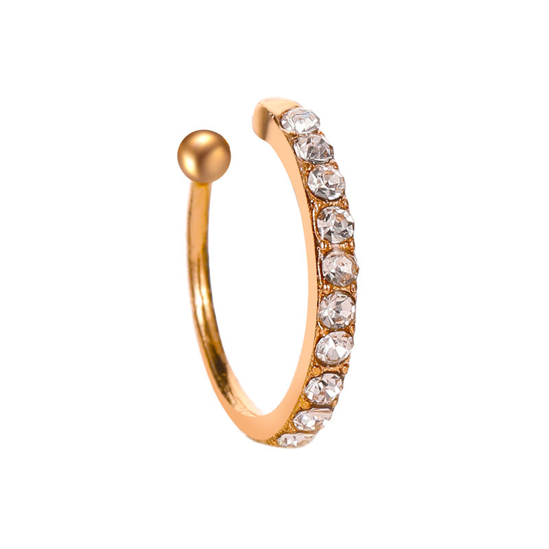 Adiffu Diamond Stud Earrings Single Earring Bone Clip Without Piercing