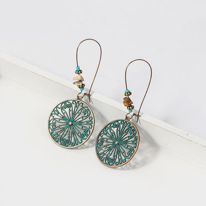 Adiffu Vintage Hollow Geometric Earrings