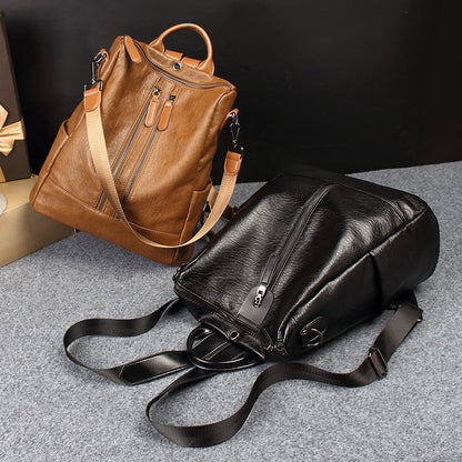 Adiffu Casual Soft Leather Backpack For Women