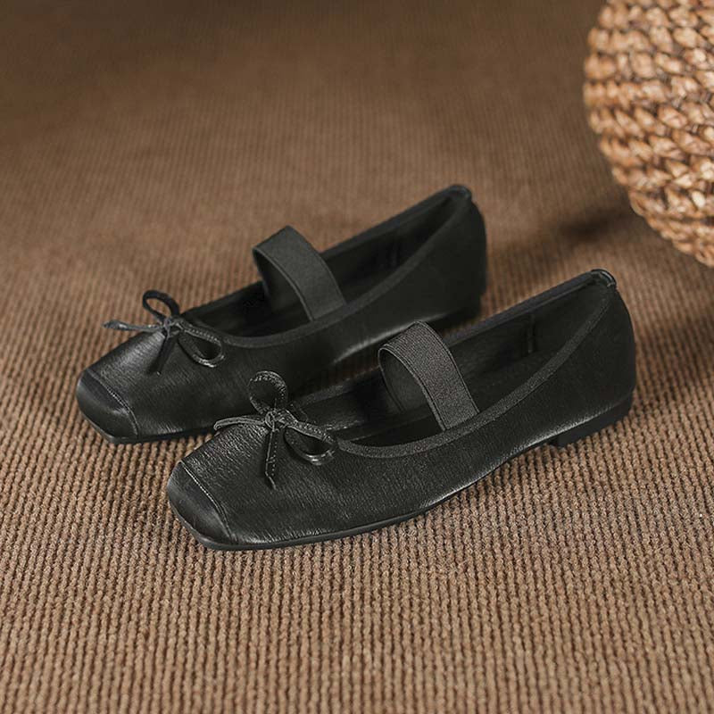 Adiffu French Flat Bow Ballet Shoes