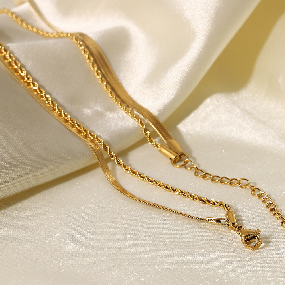 Adiffu Classic Double Gold Necklace