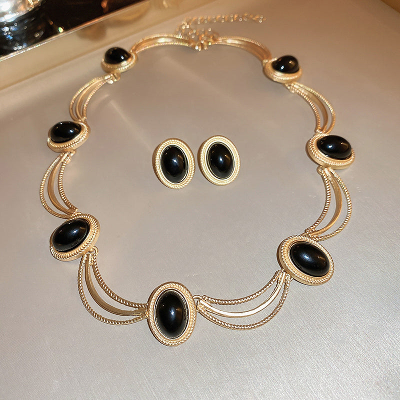 Adiffu Classic Black Jewelry Set