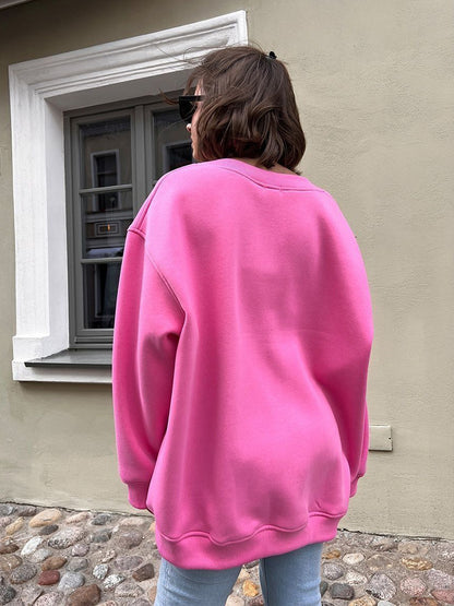 Adiffu Loose Round Neck Pullover Sweatshirt