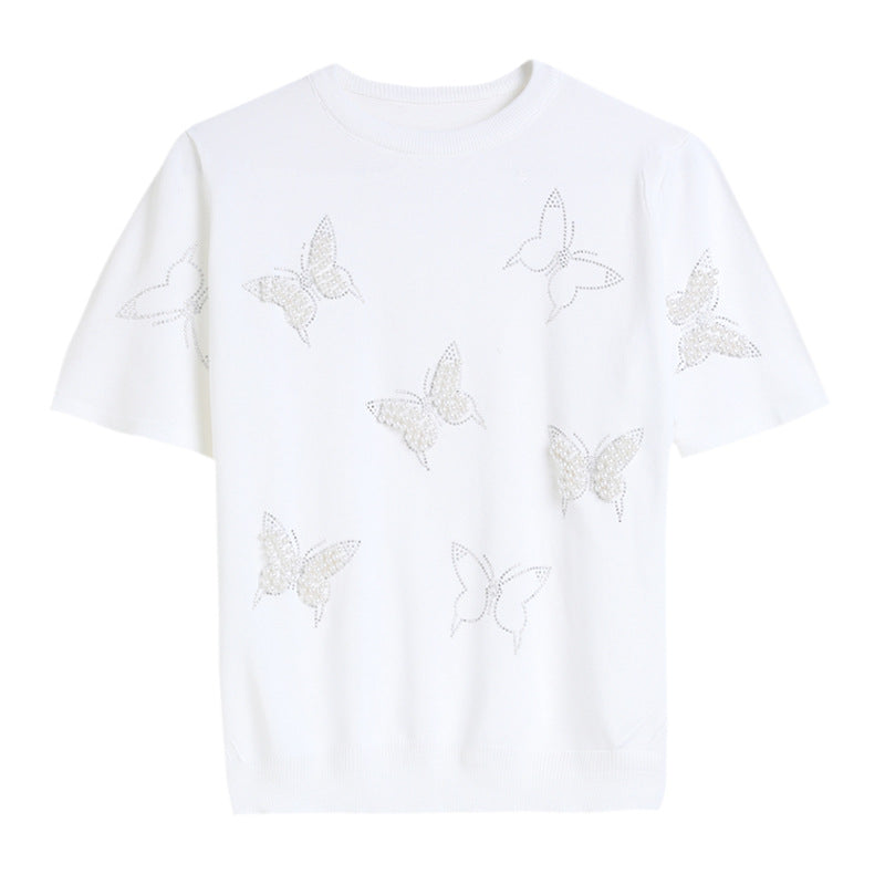 Summer New Casual Butterfly Ice Silk Knitwear
