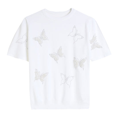 Summer New Casual Butterfly Ice Silk Knitwear