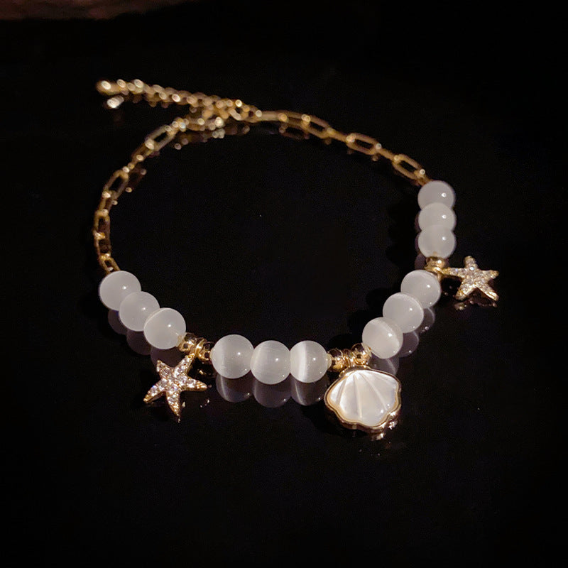 Adiffu Fresh Seashell Starfish Opal Bracelet