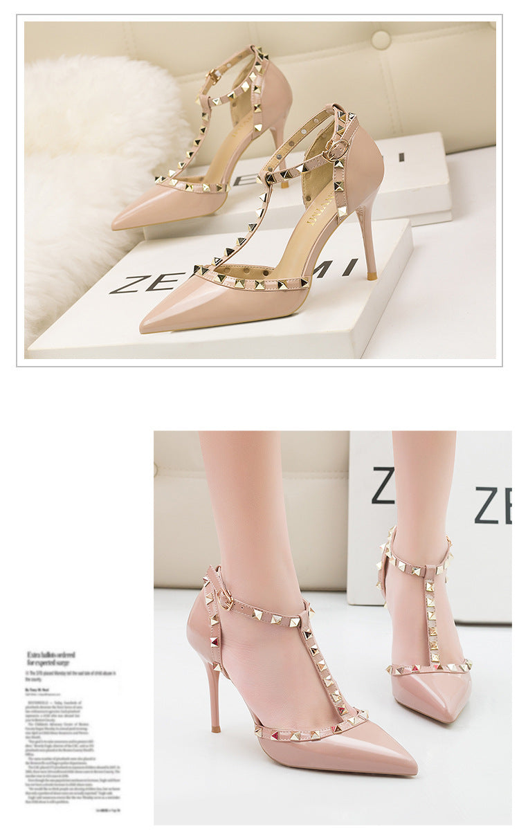 Pointed One-line Sandals With High Heels