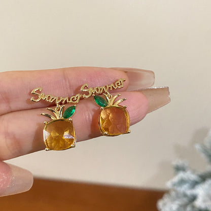 Adiffu Fresh Alphabet Pineapple Earrings