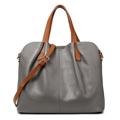Adiffu Genuine Leather Handbags Head Layer Cowhide Litchi Grain Women Crossbody Bag