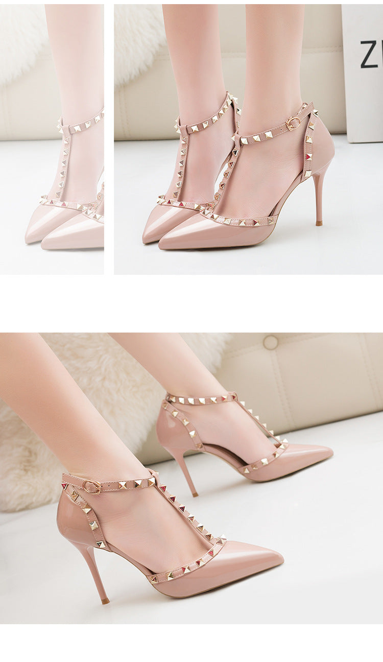 Pointed One-line Sandals With High Heels
