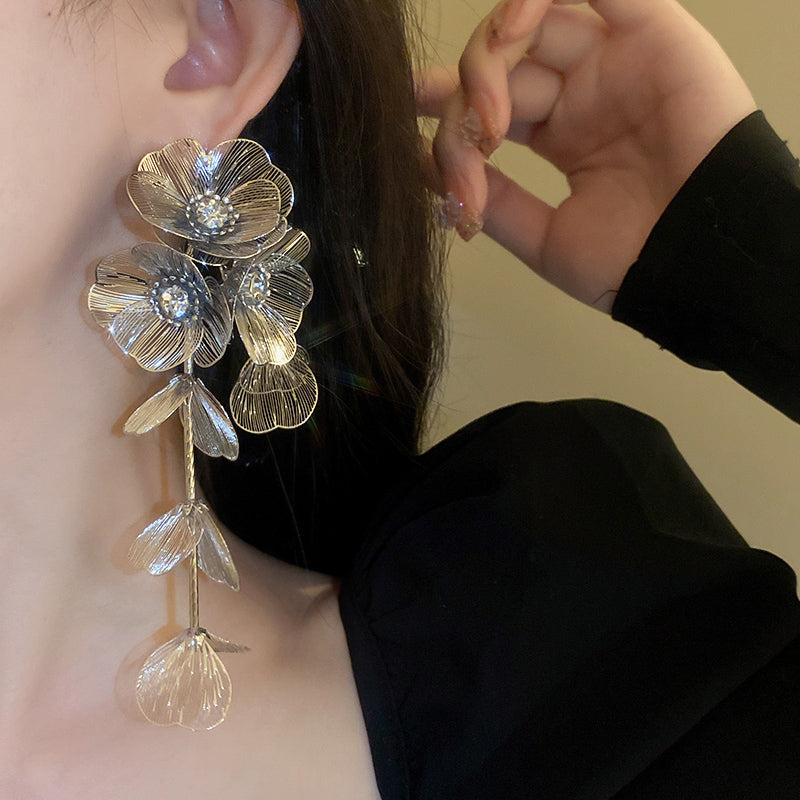 Adiffu Fresh Floral Tassel Earrings