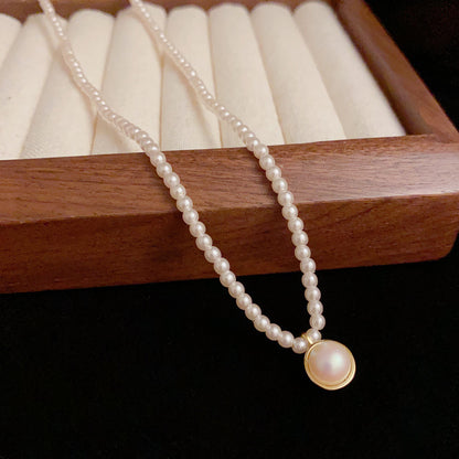 Adiffu Fashion Mabe Pearl Pendant Necklace