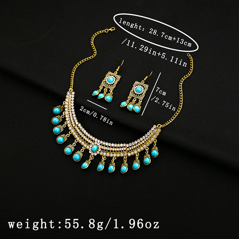 European and American Vintage Rhinestone Jewelry Set