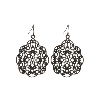 Adiffu Fashionable Palace Plaid Hollow Earrings