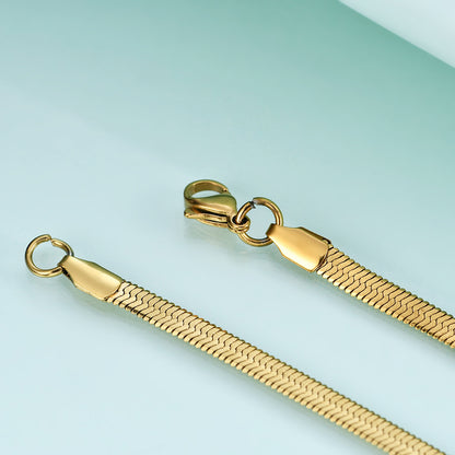 Adiffu Snake Bone Chain Gold Necklace