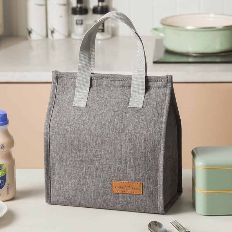 Adiffu Simple Meal Bag Vertical Portable Cationic Bento Bag Insulated Lunch Box Bag Large Capacity Bento Bag