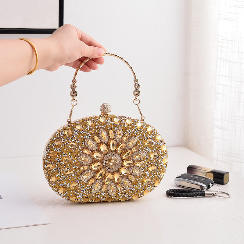 Adiffu Fashion Banquet Clutch Bag Dress Evening Bag Diamond Set Bag