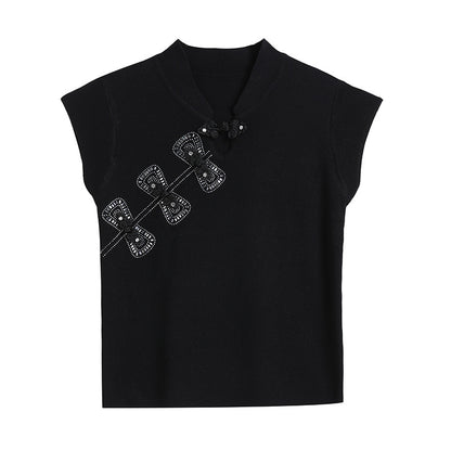 Adiffu Artsy Vintage Ice Silk Knitwear