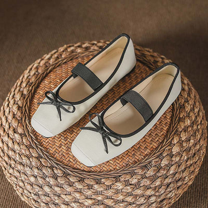 Adiffu French Flat Bow Ballet Shoes