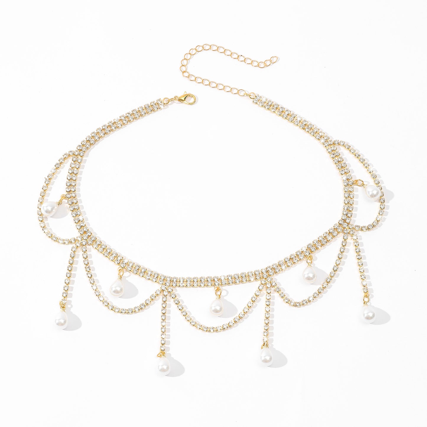 Geometric Rhinestones Sparkly Spice Collarbone Chain