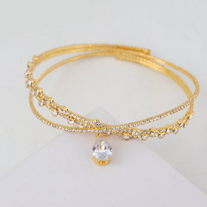 Adiffu Double String Rhinestone Choker