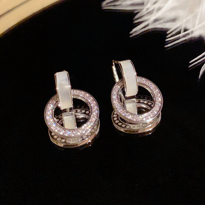 Stylish Geometric Fritillary Stud Earrings