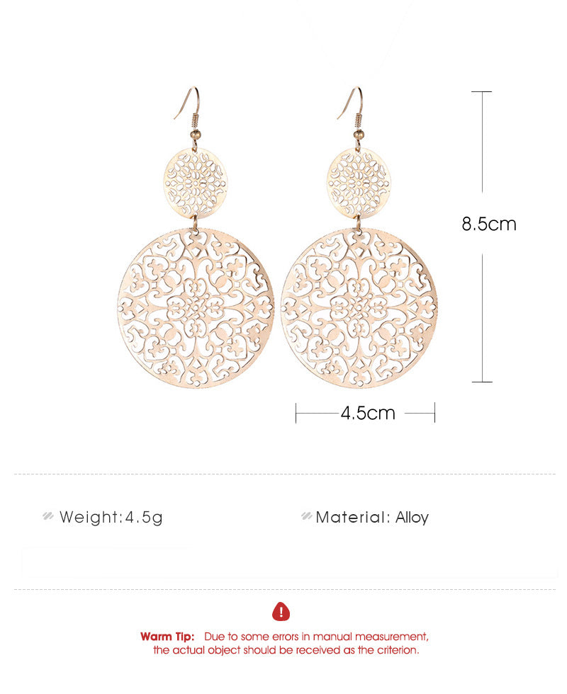 Royal Nationality Style Carved Earrings