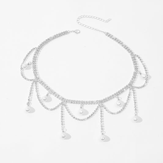 Geometric Rhinestones Sparkly Spice Collarbone Chain