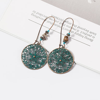 Adiffu Vintage Hollow Geometric Earrings