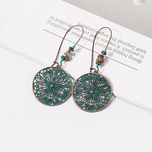 Adiffu Vintage Hollow Geometric Earrings