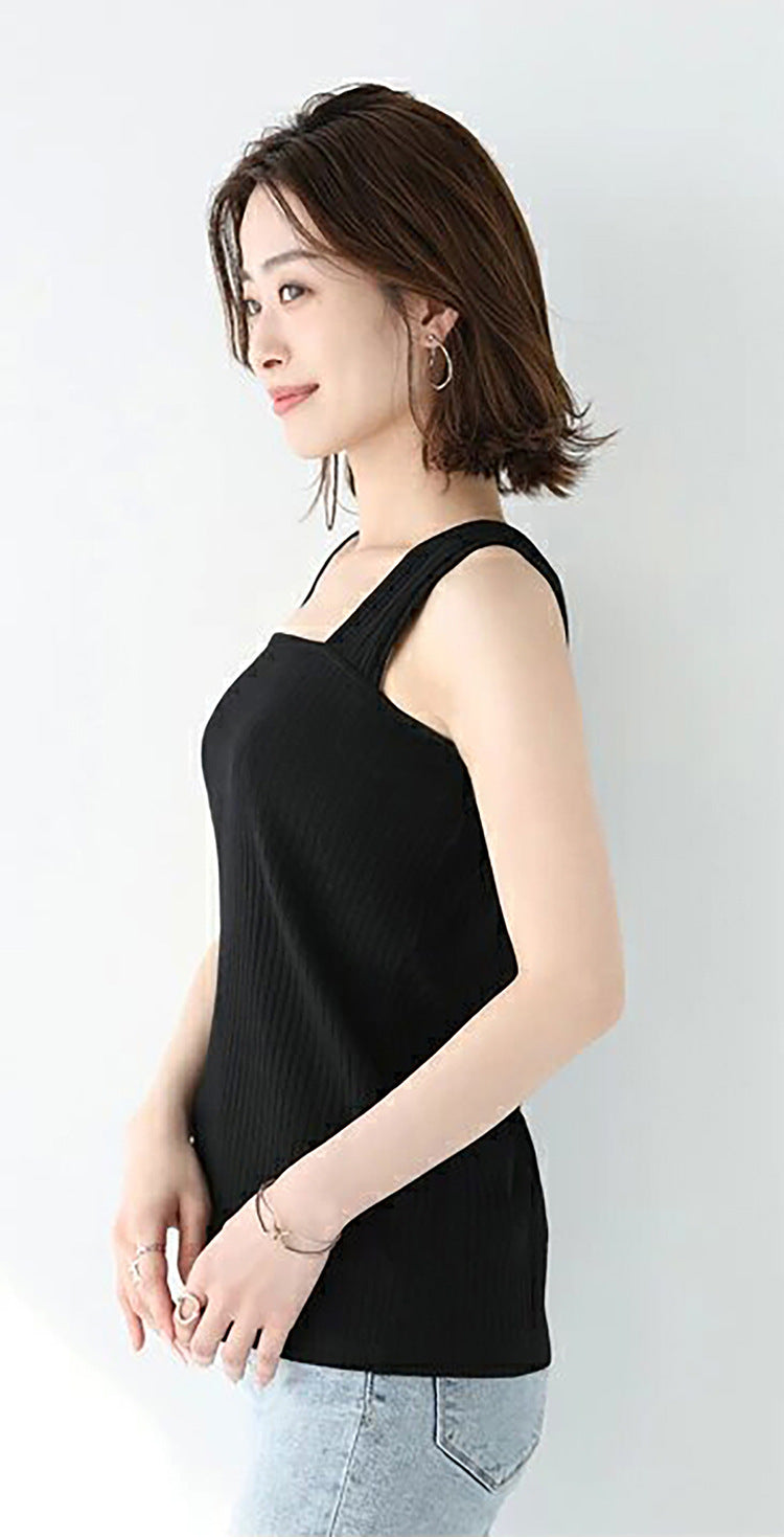 Adiffu Women's High Stretch Ribbed Vest