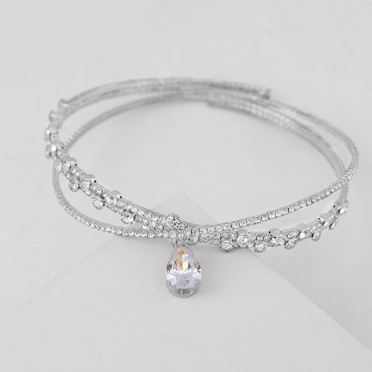 Adiffu Double String Rhinestone Choker