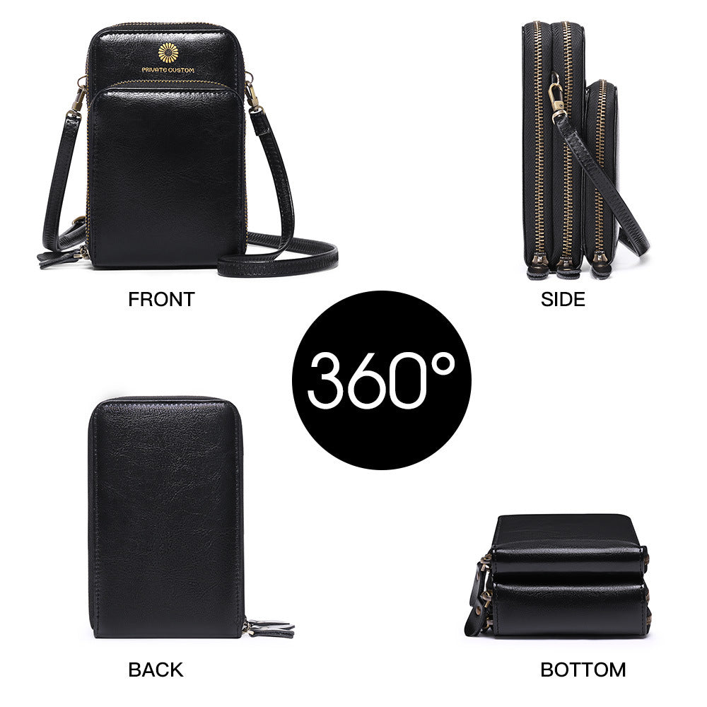 Adiffu Fashion Large Capacity Solid Color Multi-functional Mobile Phone Bag