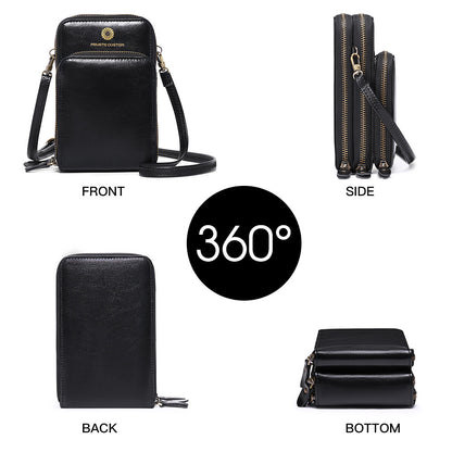 Adiffu Fashion Large Capacity Solid Color Multi-functional Mobile Phone Bag