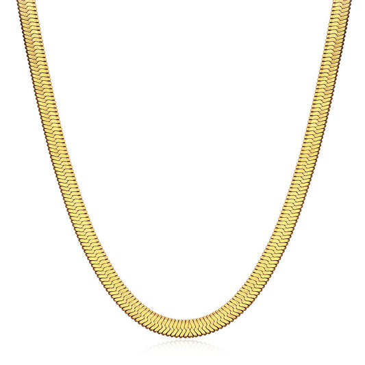 Adiffu Snake Bone Chain Gold Necklace