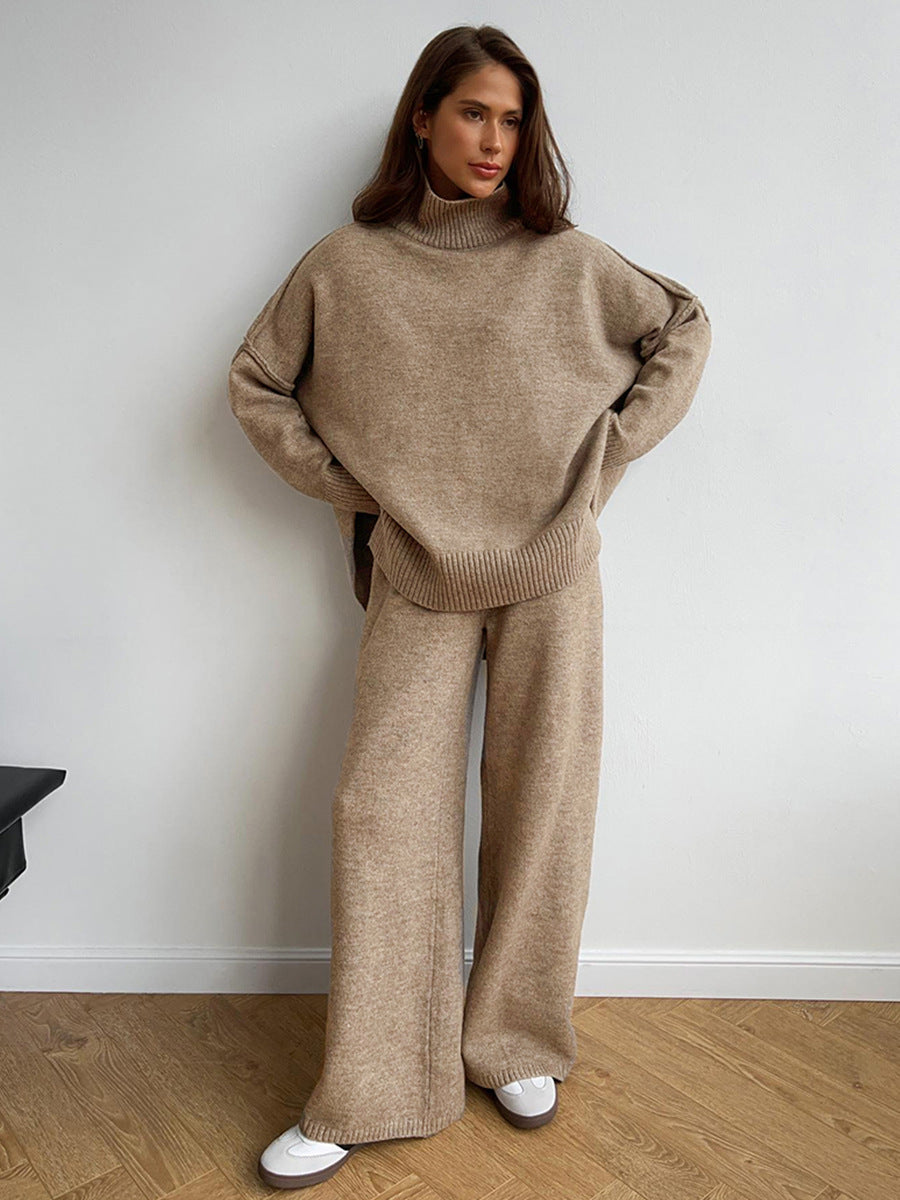 Adiffu Loose Casual Turtleneck Sweater Set